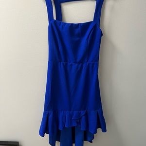 NWOT the clothing company bright blue high to low cocktail dress M